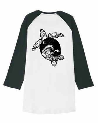 Turtle Baseballshirt Unisex - Zeachild  - fair - bio - vegan - organisch - umweltfreundlich